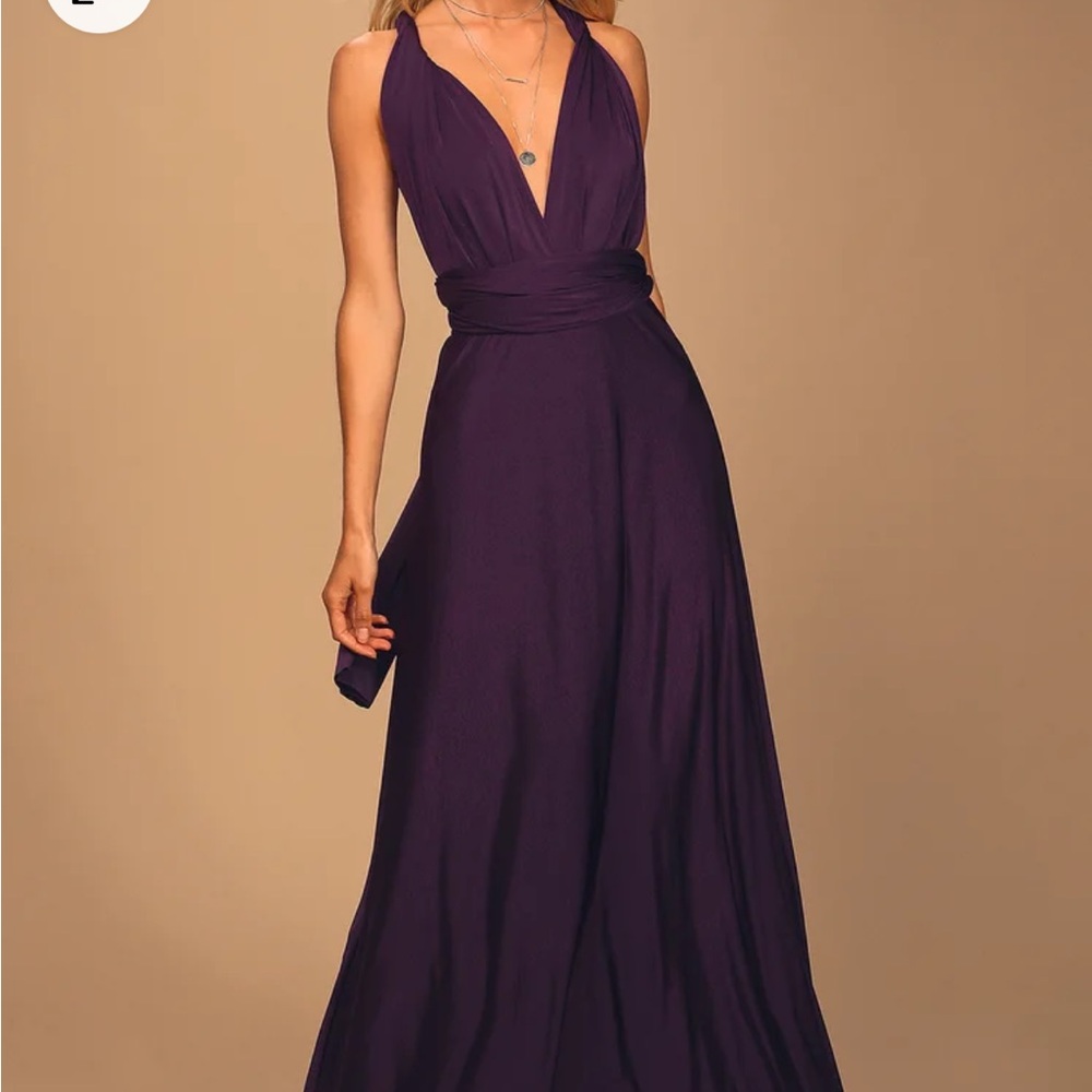 Lulus Always Stunning Convertible Purple Maxi Dress - size XS
